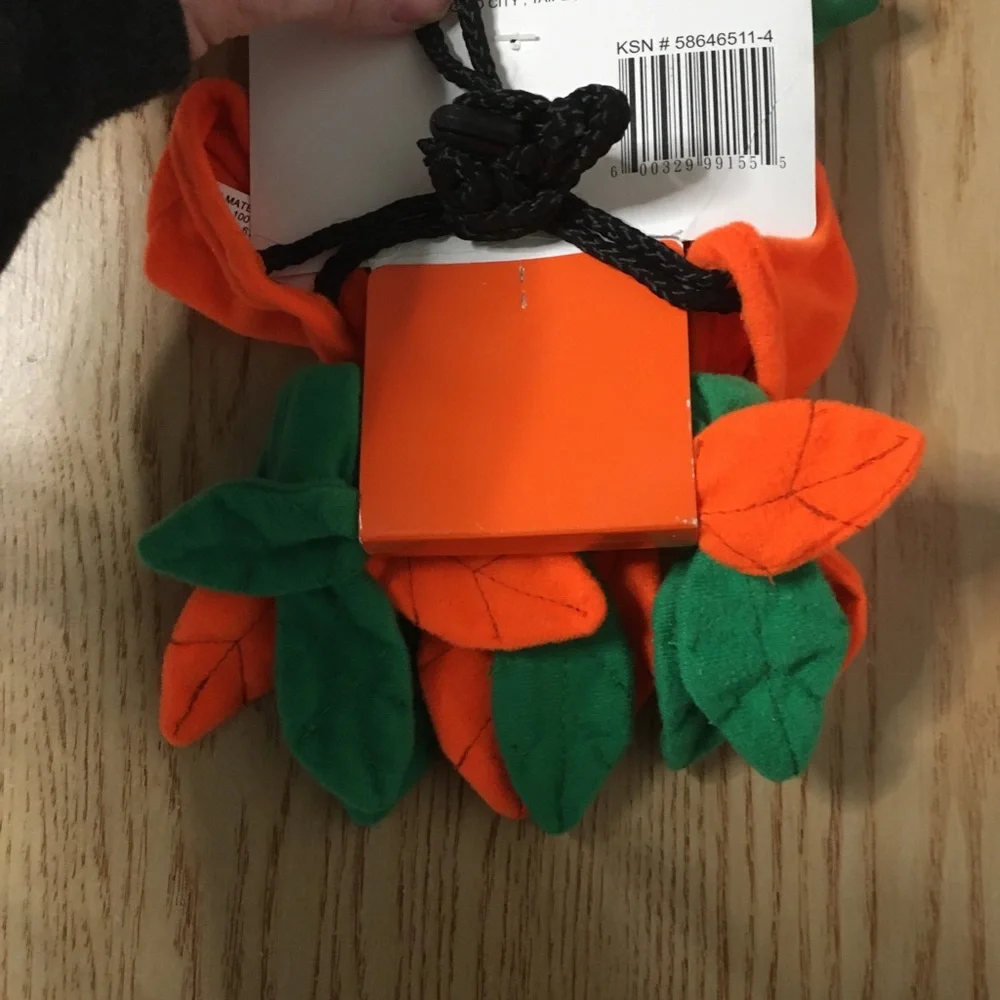 New Doggie 🐶 2Pc Pumpkin Halloween 🎃 Costume Hat 9.5” Collar 4.5” Across